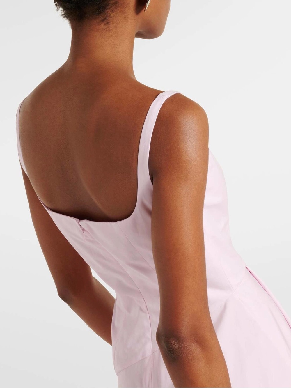 Alexander McQueen Asymmetric Cotton Poplin Midi Dress Ice Pink IT 40 US 4 NWT - Picture 17 of 17